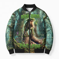 Brr Brr Patapim Bomber Puffer Jacket Glowing Heart and Magical Tree Roots in Enchanted Woods