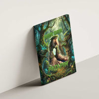 Brr Brr Patapim Canvas Wall Art Glowing Heart and Magical Tree Roots in Enchanted Woods