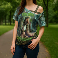 Brr Brr Patapim Cross Shoulder Shirt Glowing Heart and Magical Tree Roots in Enchanted Woods