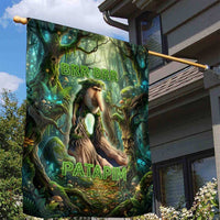 Brr Brr Patapim Garden Flag Glowing Heart and Magical Tree Roots in Enchanted Woods