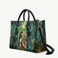 Brr Brr Patapim Leather Bag Glowing Heart and Magical Tree Roots in Enchanted Woods
