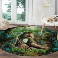 Brr Brr Patapim Round Carpet Glowing Heart and Magical Tree Roots in Enchanted Woods
