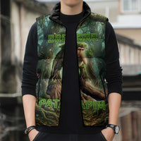 Brr Brr Patapim Sleeveless Puffer Jacket Glowing Heart and Magical Tree Roots in Enchanted Woods