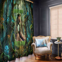 Brr Brr Patapim Window Curtain Glowing Heart and Magical Tree Roots in Enchanted Woods