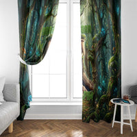Brr Brr Patapim Window Curtain Glowing Heart and Magical Tree Roots in Enchanted Woods