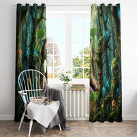 Brr Brr Patapim Window Curtain Glowing Heart and Magical Tree Roots in Enchanted Woods