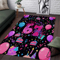 7th Birthday Girl Area Rug with Cake Balloons Confetti and I Was 6 Now I'm 7