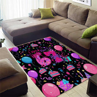 7th Birthday Girl Area Rug with Cake Balloons Confetti and I Was 6 Now I'm 7