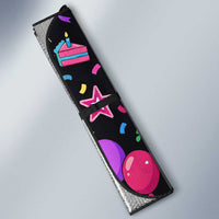 7th Birthday Girl Auto Sun Shade with Cake Balloons Confetti and I Was 6 Now I'm 7