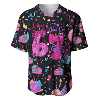 7th Birthday Girl Baseball Jersey with Cake Balloons Confetti and I Was 6 Now I'm 7