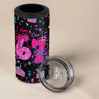 7th Birthday Girl 4 in 1 Can Cooler Tumbler with Cake Balloons Confetti and I Was 6 Now I'm 7