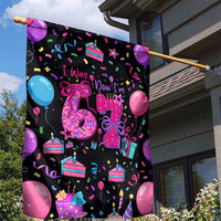 7th Birthday Girl Garden Flag with Cake Balloons Confetti and I Was 6 Now I'm 7