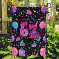 7th Birthday Girl Garden Flag with Cake Balloons Confetti and I Was 6 Now I'm 7