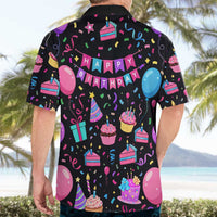 7th Birthday Girl Hawaiian Shirt with Cake Balloons Confetti and I Was 6 Now I'm 7