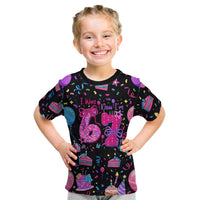 7th Birthday Girl Kid T Shirt with Cake Balloons Confetti and I Was 6 Now I'm 7