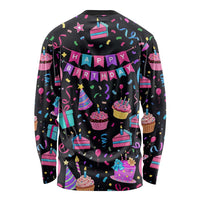 7th Birthday Girl Long Sleeve Shirt with Cake Balloons Confetti and I Was 6 Now I'm 7