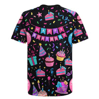 7th Birthday Girl Rugby Jersey with Cake Balloons Confetti and I Was 6 Now I'm 7