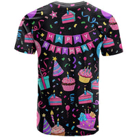 7th Birthday Girl T Shirt with Cake Balloons Confetti and I Was 6 Now I'm 7