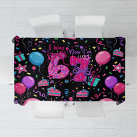7th Birthday Girl Tablecloth with Cake Balloons Confetti and I Was 6 Now I'm 7