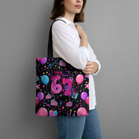 7th Birthday Girl Tote Bag with Cake Balloons Confetti and I Was 6 Now I'm 7