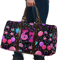 7th Birthday Girl Travel Bag with Cake Balloons Confetti and I Was 6 Now I'm 7