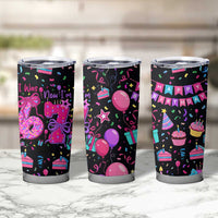 7th Birthday Girl Tumbler Cup with Cake Balloons Confetti and I Was 6 Now I'm 7