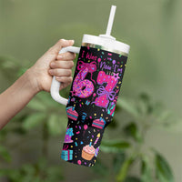 7th Birthday Girl Tumbler With Handle with Cake Balloons Confetti and I Was 6 Now I'm 7