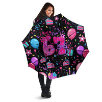 7th Birthday Girl Umbrella with Cake Balloons Confetti and I Was 6 Now I'm 7