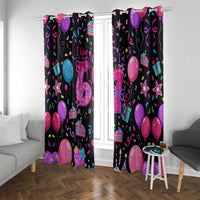 7th Birthday Girl Window Curtain with Cake Balloons Confetti and I Was 6 Now I'm 7