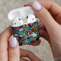 Happy Doodle Monsters Sticker Bomb AirPods Case Funny Graffiti Style Cartoon