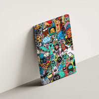 Happy Doodle Monsters Sticker Bomb Canvas Wall Art Funny Graffiti Style Cartoon