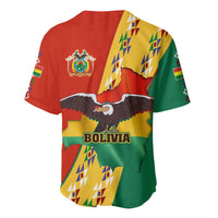 Bolivia Flag Color Baseball Jersey with National Crest, Andean Pattern and Condor Graphic