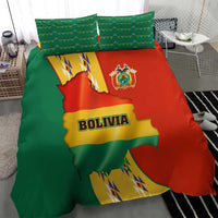Bolivia Flag Color Bedding Set with National Crest, Andean Pattern and Condor Graphic