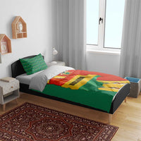 Bolivia Flag Color Bedding Set with National Crest, Andean Pattern and Condor Graphic