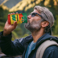 Bolivia Flag Color 4 in 1 Can Cooler Tumbler with National Crest, Andean Pattern and Condor Graphic