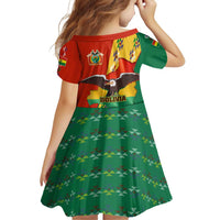 Bolivia Flag Color Family Matching Puletasi and Hawaiian Shirt with National Crest, Andean Pattern and Condor Graphic