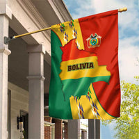 Bolivia Flag Color Garden Flag with National Crest, Andean Pattern and Condor Graphic