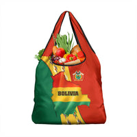 Bolivia Flag Color Grocery Bag with National Crest, Andean Pattern and Condor Graphic
