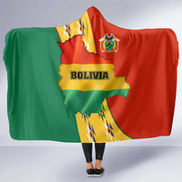 Bolivia Flag Color Hooded Blanket with National Crest, Andean Pattern and Condor Graphic