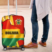 Bolivia Flag Color Luggage Cover with National Crest, Andean Pattern and Condor Graphic
