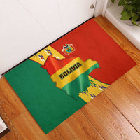 Bolivia Flag Color Rubber Doormat with National Crest, Andean Pattern and Condor Graphic
