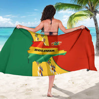 Bolivia Flag Color Sarong with National Crest, Andean Pattern and Condor Graphic