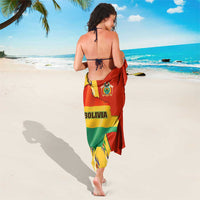 Bolivia Flag Color Sarong with National Crest, Andean Pattern and Condor Graphic