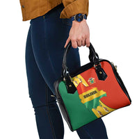 Bolivia Flag Color Shoulder Handbag with National Crest, Andean Pattern and Condor Graphic