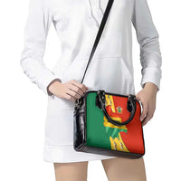 Bolivia Flag Color Shoulder Handbag with National Crest, Andean Pattern and Condor Graphic