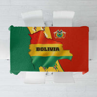 Bolivia Flag Color Tablecloth with National Crest, Andean Pattern and Condor Graphic