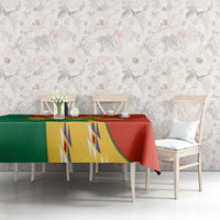 Bolivia Flag Color Tablecloth with National Crest, Andean Pattern and Condor Graphic