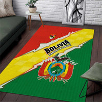 Bolivia Vamos La Verde Area Rug with Flag Colors and National Football Crest