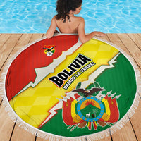 Bolivia Vamos La Verde Beach Blanket with Flag Colors and National Football Crest