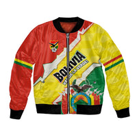 Bolivia Vamos La Verde Bomber Jacket with Flag Colors and National Football Crest